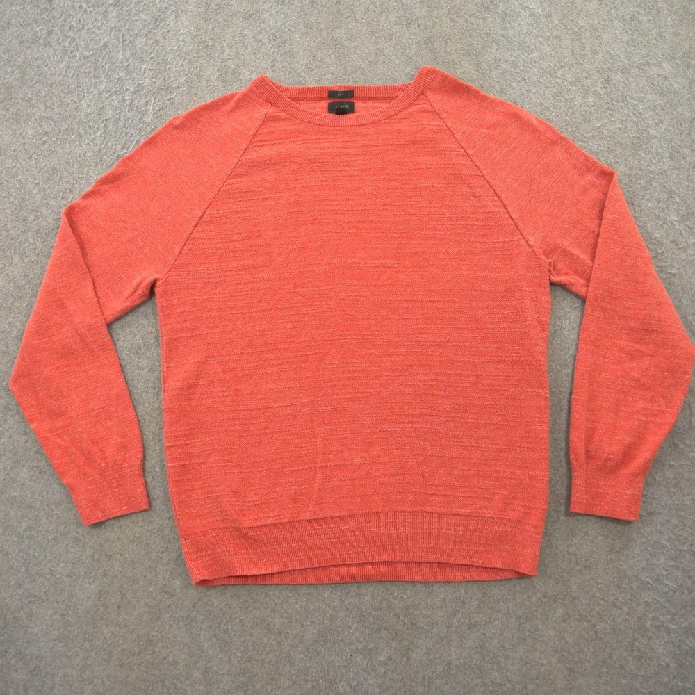 J Crew Sweater Mens Large Pink Pullover Knit Long Sleeve Casual Cotton Crew Neck